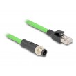 DeLOCK M12 Cable D-coded 4 pin male to RJ45 male PUR (TPU) 5 m