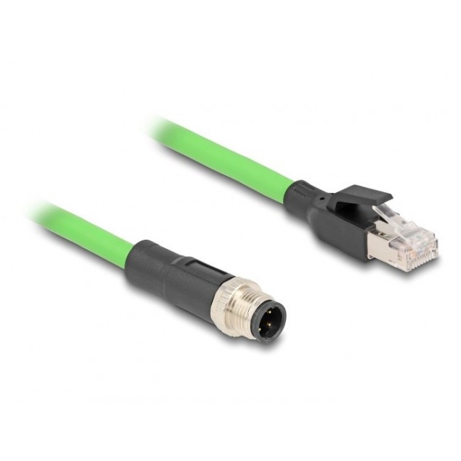 DeLOCK M12 Cable D-coded 4 pin male to RJ45 male PUR (TPU) 5 m