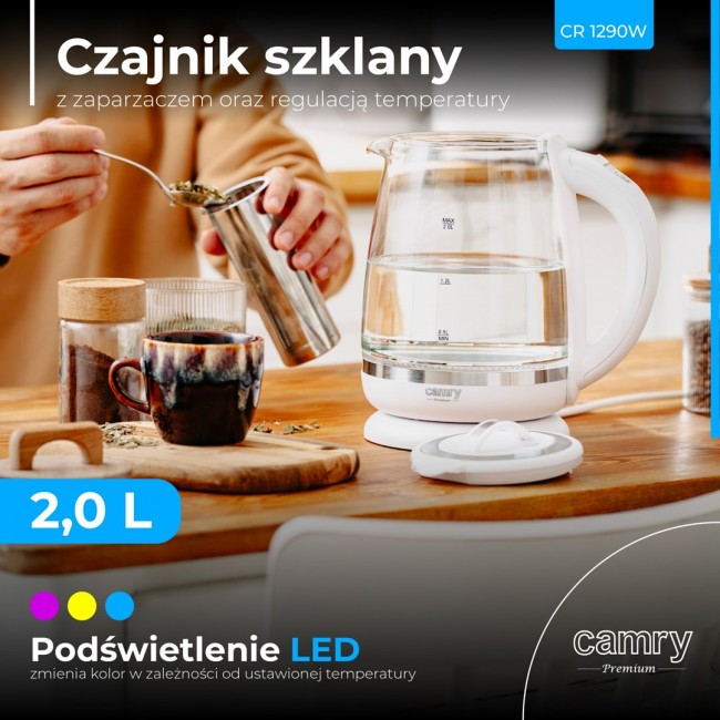 CAMRY CR 1290w electric kettle, white