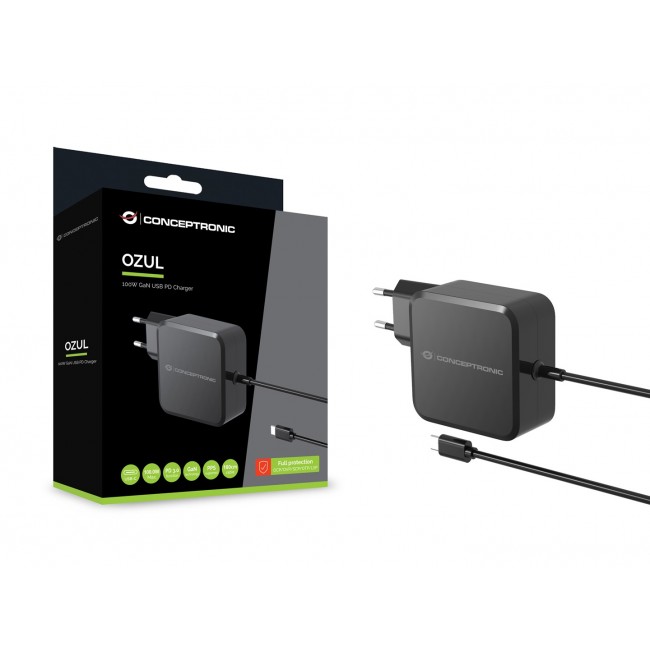 Conceptronic OZUL05BE mobile device charger Universal Black AC Indoor