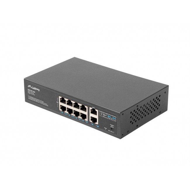 Lanberg RSFE-8P-2GE-120 network switch Unmanaged Gigabit Ethernet (10/100/1000) Power over Ethernet (PoE) 1U Black Lanberg RSFE-8P-2GE-120 network switch Unmanaged Gigabit Ethernet (10/100/1000) Power over Ethernet (PoE) 1U Black