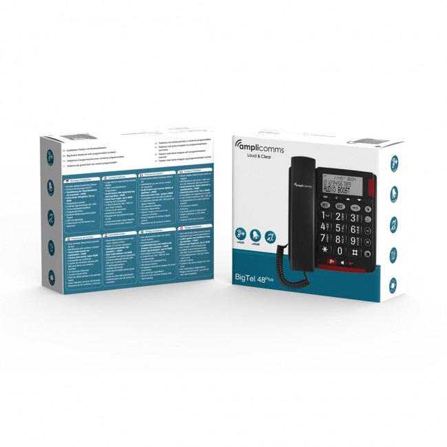 amplicomms Bigtel 48 Plus Analog telephone Caller ID Dark Grey