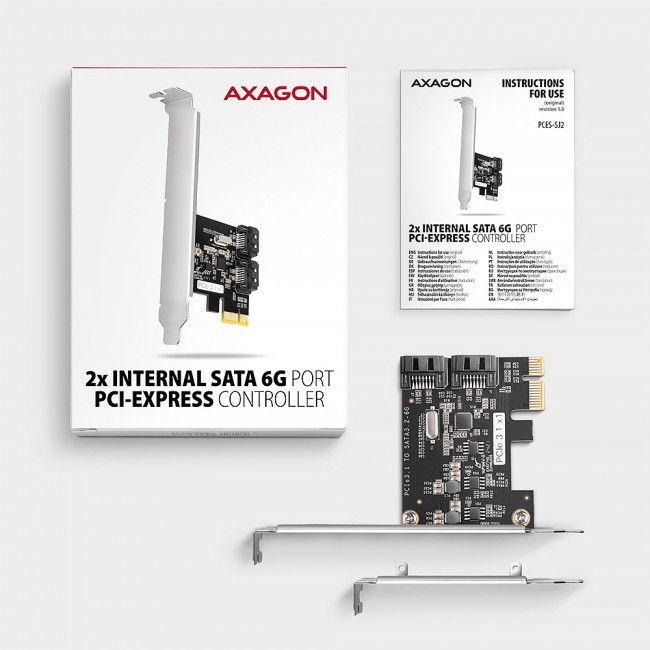 Axagon PCES-SJ2 interface cards/adapter Internal SATA Axagon PCES-SJ2 interface cards/adapter Internal SATA