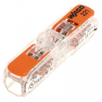 Universal Quick Coupling Universal CABLE/WIRE 2x 0,2-4mm2 WAGO 221-2411 (Pack of 60pcs)