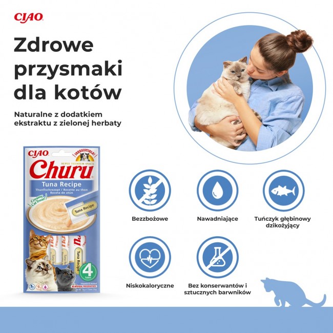 INABA Churu Tuna Recipe - cat treats - 4x14 g INABA Churu Tuna Recipe - cat treats - 4x14 g