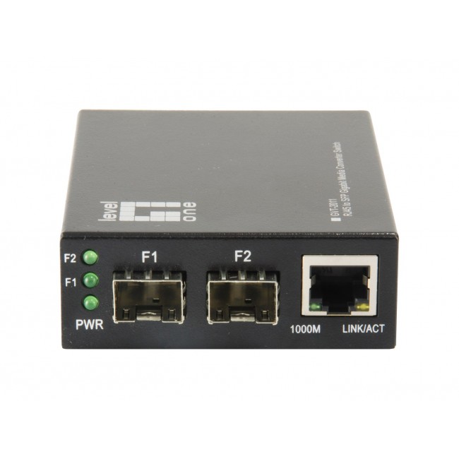 LevelOne RJ45 to SFP Gigabit Media Converter Switch, 2 x SFP, 1 x RJ45 LevelOne RJ45 to SFP Gigabit Media Converter Switch, 2 x SFP, 1 x RJ45