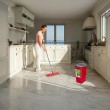 Flat Mop + Bucket + Telescopic Pole + 2 x Microfibre Pad 5.7L Floor Cleaning XXL Set Rotating Head Flat Mop + Bucket + Telescopic Pole + 2 x Microfibre Pad 5.7L Floor Cleaning XXL Set Rotating Head