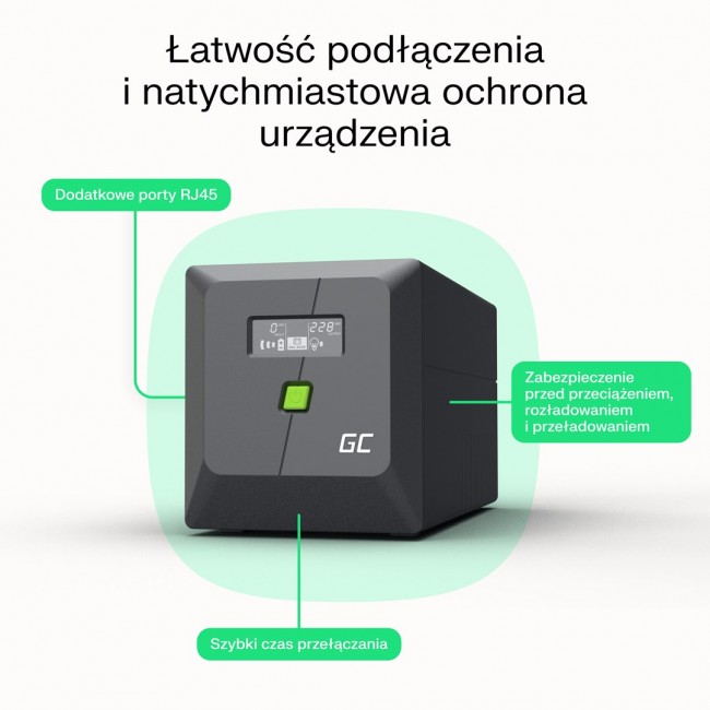 Green Cell uninterruptible power supply (UPS) Line-Interactive 1.5 kVA 900 W 4 AC outlet(s)