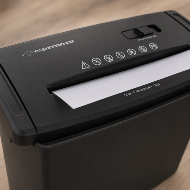 Esperanza EN101 paper shredder Strip shredding 22 cm Black