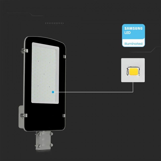 LED street luminaire V-TAC VT-100ST 50W SAMSUNG CHIP 4000K 10000lm (SKU 215291) Grey LED street luminaire V-TAC VT-100ST 50W SAMSUNG CHIP 4000K 10000lm (SKU 215291) Grey