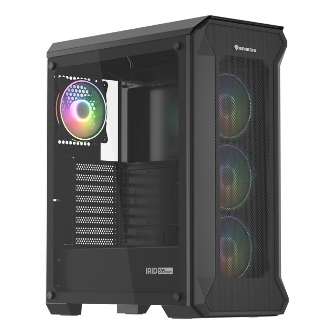 GENESIS Irid 505 ARGB Midi Tower Black, Transparent GENESIS Irid 505 ARGB Midi Tower Black, Transparent