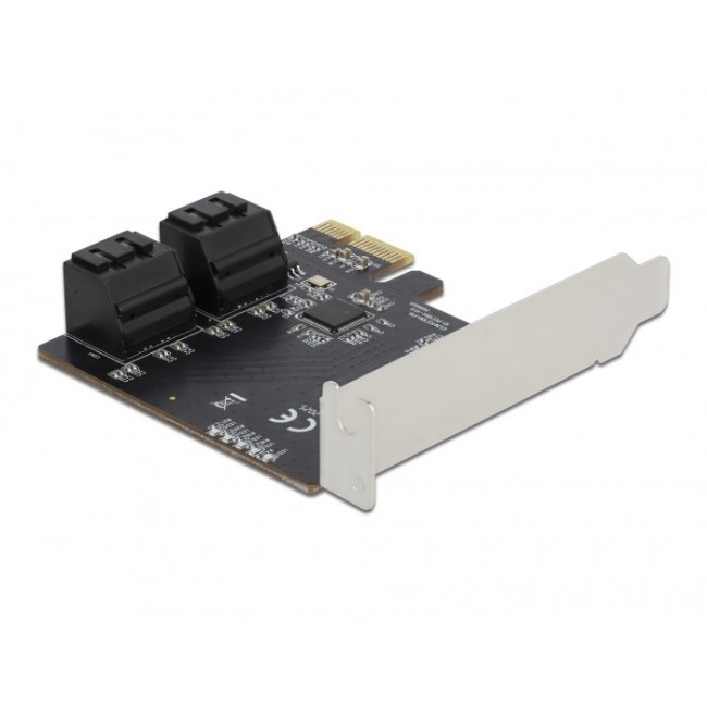 DeLOCK 4 port SATA PCI Express x1 Card - Low Profile Form Factor