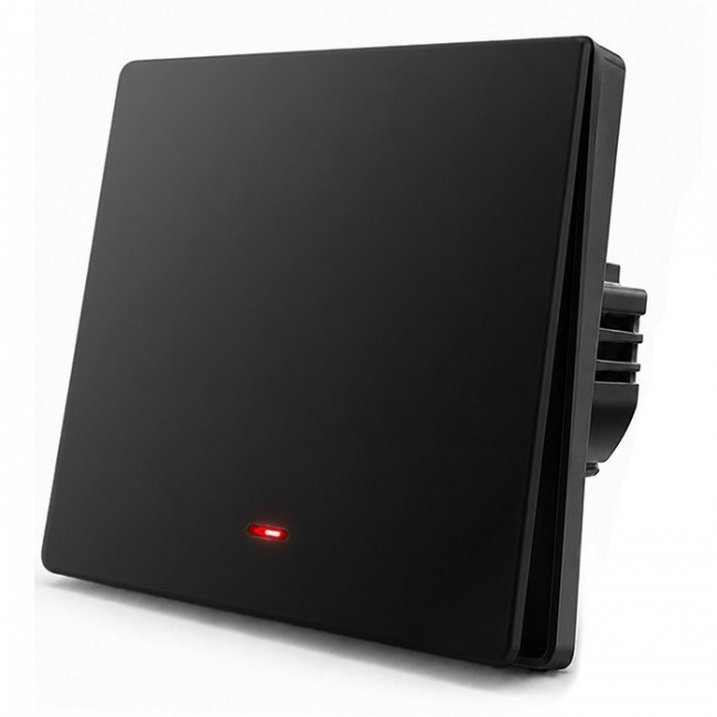 Qoltec 52722 Smart 1-Gang Light Switch | Wi-Fi | Timer | Tuya | Smart life | Black