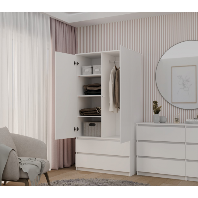 Topeshop SZAFA MALWA B bedroom wardrobe/closet 5 shelves 2 door(s) White