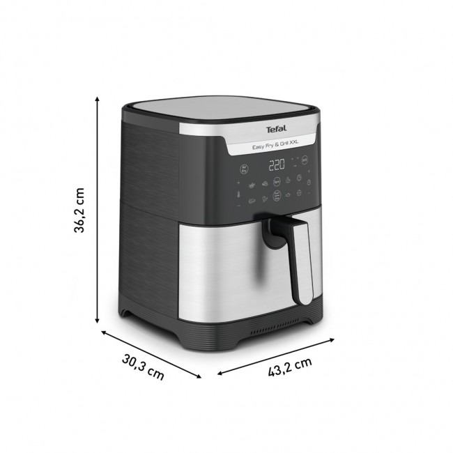 TEFAL Easy Fry & Grill EY801D 6.5 L Stand-alone 1650 W Hot air fryer Stainless steel TEFAL Easy Fry & Grill EY801D 6.5 L Stand-alone 1650 W Hot air fryer Stainless steel