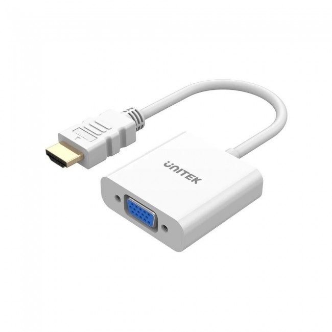 UNITEK HDMI - VGA ADAPTER, FULLHD 60HZ, WHITE, M/F UNITEK HDMI - VGA ADAPTER, FULLHD 60HZ, WHITE, M/F