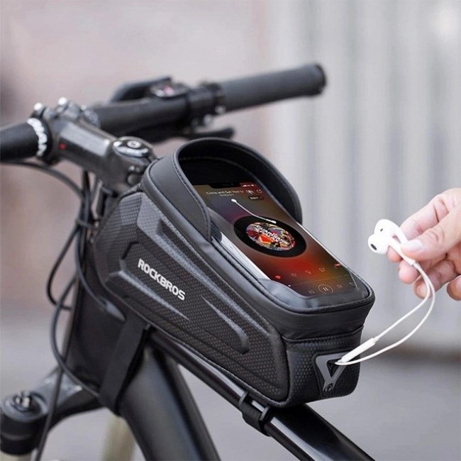 Rockbros B68-1 Bike frame bag Phone pocket 1.7l Black Rockbros B68-1 Bike frame bag Phone pocket 1.7l Black