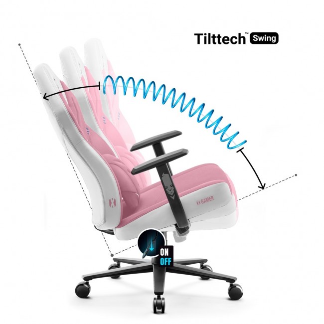 DIABLO X-GAMER gaming chair pink and white DIABLO X-GAMER gaming chair pink and white