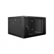 Lanberg wall-mounted installation rack cabinet 19'' 6U 600x600mm black (glass door)