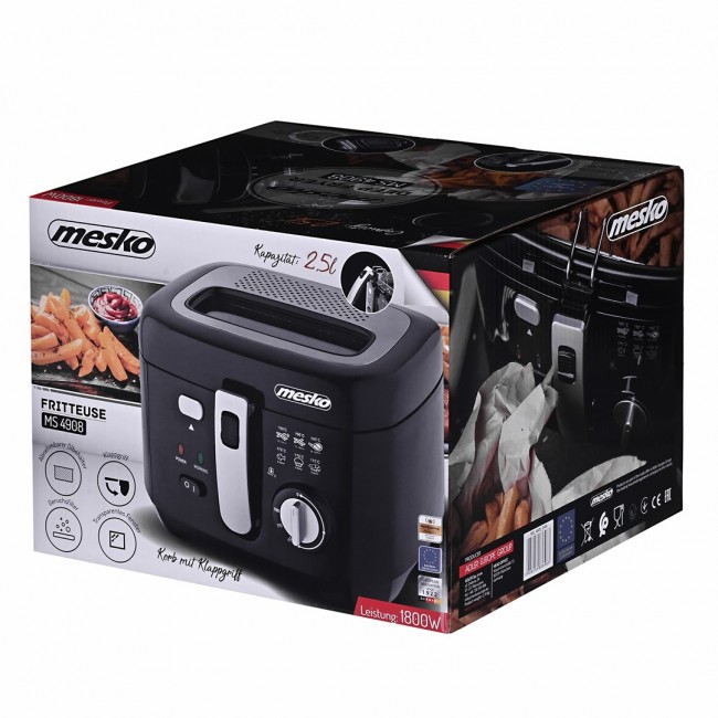 Mesko | MS 4908 | Deep fryer | Power 1800 W | Capacity 2.5 L | Black