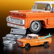 Mattel Brick Shop Hot Wheels Custom 62 Chevy Pickup Building Toy Kit (858 Pieces), for Collectors