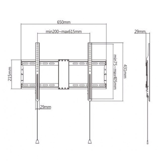 Gembird WM-80F-01 TV mount/stand 2.03 m (80 Gembird WM-80F-01 TV mount/stand 2.03 m (80