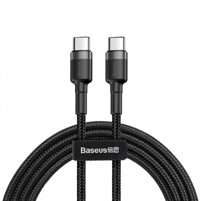 Cable USB-C PD Baseus Cafule PD 2.0 QC 3.0 60W 1m (black and gray) Cable USB-C PD Baseus Cafule PD 2.0 QC 3.0 60W 1m (black and gray)