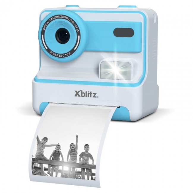 FLASH BLUE INSTANT CAMERA WITH THERMAL PRINTER FOR CHILDREN