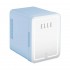 ELLE 4L mini fridge with LED make-up mirror, blue