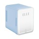 ELLE 4L mini fridge with LED make-up mirror, blue