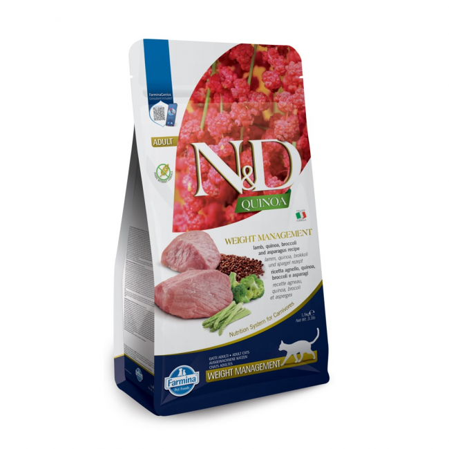 FARMINA N&D Quinoa Weight Management Lamb&Broccoli - dry cat food - 5 kg