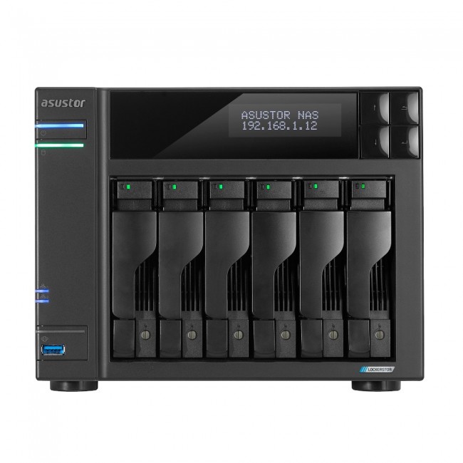 Asustor LOCKERSTOR 6 NAS Desktop Intel Celeron N5105 8 GB DDR4 HDD ADM Black