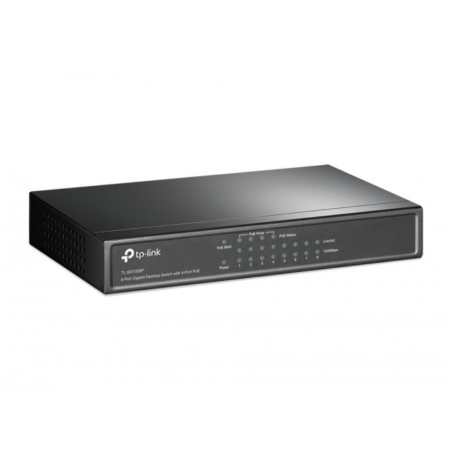 TP-Link 8-Port Gigabit Desktop PoE Switch with 4-Port TP-Link 8-Port Gigabit Desktop PoE Switch with 4-Port