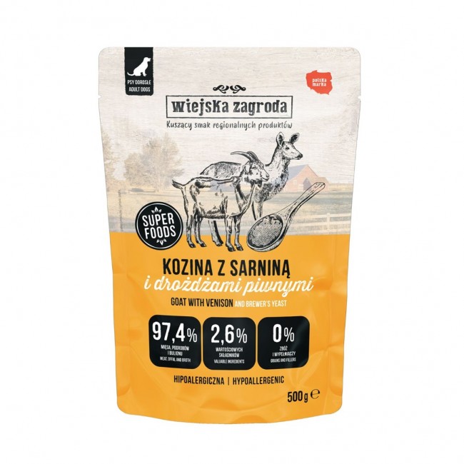 WIEJSKA ZAGRODA Goat and venison - wet dog food - 500g WIEJSKA ZAGRODA Goat and venison - wet dog food - 500g