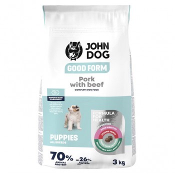 JOHN DOG Good Form Junior Pork with beef - dry dog food - 3kg