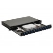 Equip 12-Port Fiber Optic Splice Box, SC Duplex, OS2, 1U, Equipped, Black