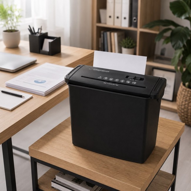 Esperanza EN101 paper shredder Strip shredding 22 cm Black