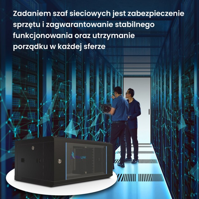 Extralink Rackmount cabinet 4U 600x450 Black wall mounted