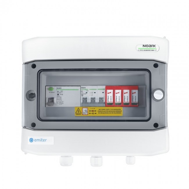 Switchgear attached AC hermetic IP65 EMITTER with AC Dehn type 2 surge protective device, 25A 3-F, RCD type A 40A/300mA