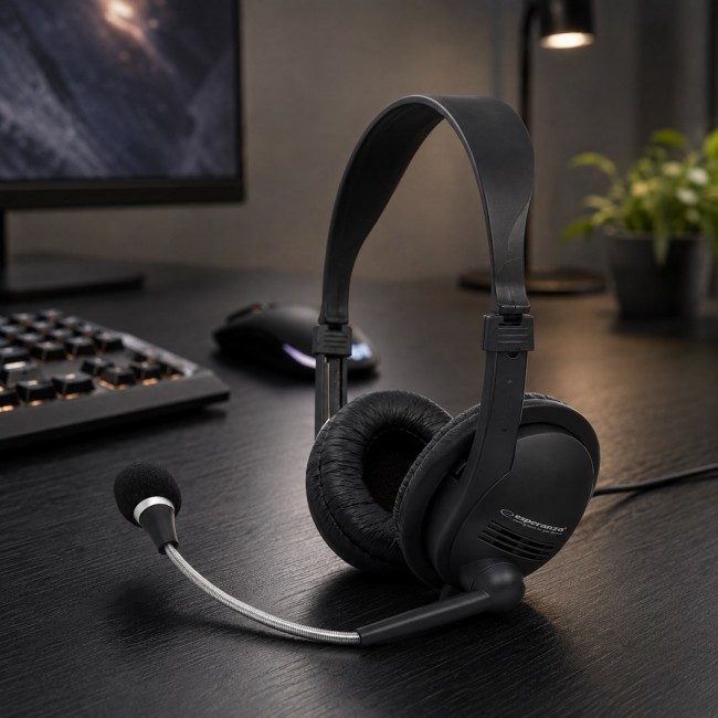 Esperanza EH115 headphones/headset Wired Head-band Calls/Music Black Esperanza EH115 headphones/headset Wired Head-band Calls/Music Black