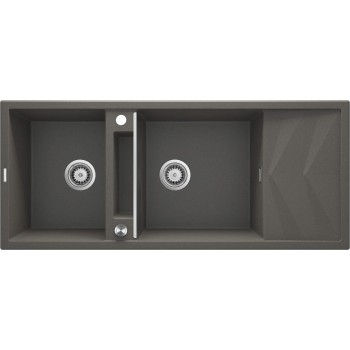 2-bowl magnetic granite sink with drainer