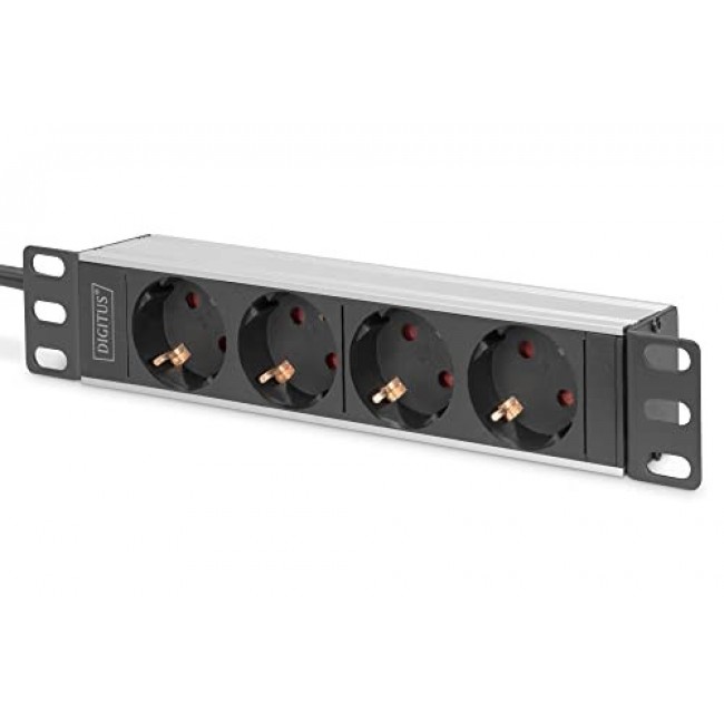 Digitus 10 Socket Strip with Aluminum Profile, 4-way safety sockets Digitus 10 Socket Strip with Aluminum Profile, 4-way safety sockets