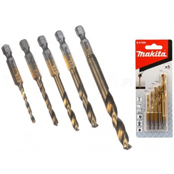 MAKITA HSS-TIN METAL DRILL BIT SET 1/4
