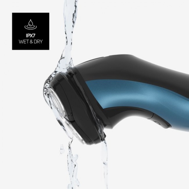 Taurus 3 Side Shave IPX7 Rotation shaver Trimmer Black, Blue Taurus 3 Side Shave IPX7 Rotation shaver Trimmer Black, Blue
