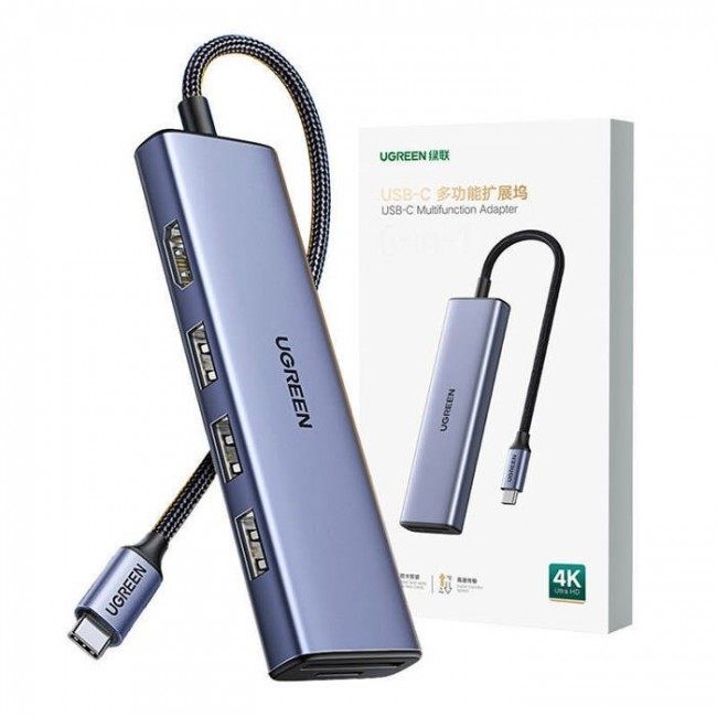 Ugreen 20956A interface hub USB Type-C 5000 Mbit/s Silver