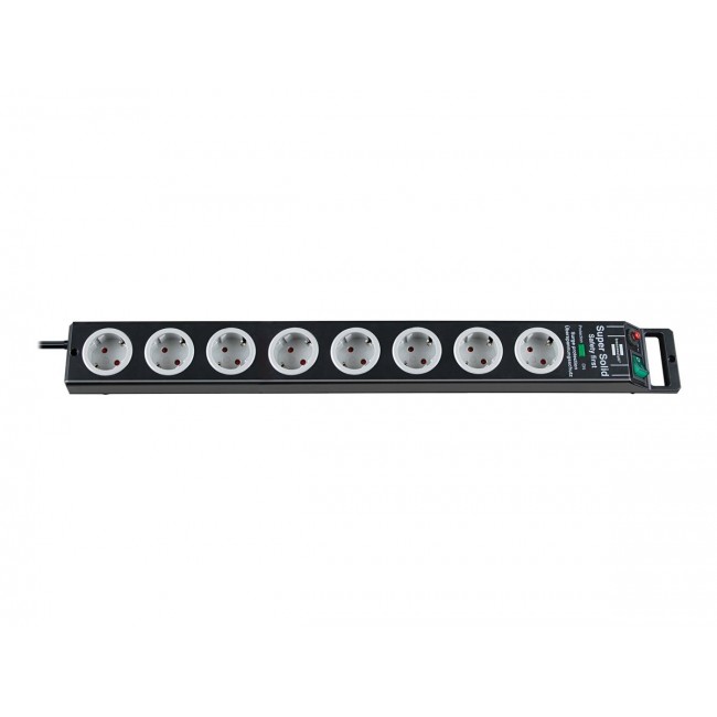 Brennenstuhl 1153380118 power extension 2.5 m 8 AC outlet(s) Black, Grey