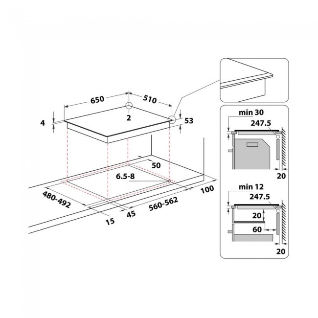 Whirlpool SMO 654 OF/BT/IXL Black Built-in 65 cm Zone induction hob 4 zone(s) Whirlpool SMO 654 OF/BT/IXL Black Built-in 65 cm Zone induction hob 4 zone(s)