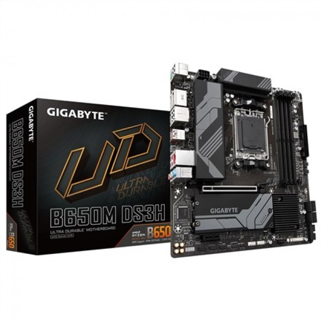 Gigabyte B650M DS3H Motherboard - Supports AMD Ryzen 8000 CPUs, 6+2+1 Phases Digital VRM, up to 8000MHz DDR5, 2xPCIe 4.0 M.2, 2.5GbE LAN , USB 3.2 Gen 2 Gigabyte B650M DS3H Motherboard - Supports AMD Ryzen 8000 CPUs, 6+2+1 Phases Digital VRM, up to 8000MHz DDR5, 2xPCIe 4.0 M.2, 2.5GbE LAN , USB 3.2 Gen 2