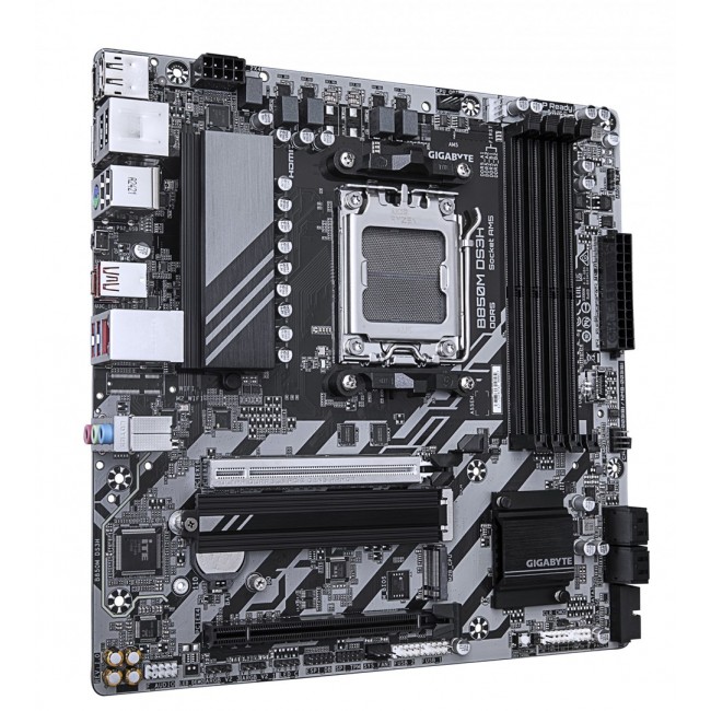 GIGABYTE B850M DS3H Motherboard - AMD Ryzen 9000 Series CPUs, 16+2+2 Phases Digital VRM, up to 8200MHz DDR5 (OC), 1xPCIe 5.0 + 1xPCIe 4.0 M.2, 2.5 LAN, USB 3.2 Gen 2 GIGABYTE B850M DS3H Motherboard - AMD Ryzen 9000 Series CPUs, 16+2+2 Phases Digital VRM, up to 8200MHz DDR5 (OC), 1xPCIe 5.0 + 1xPCIe 4.0 M.2, 2.5 LAN, USB 3.2 Gen 2