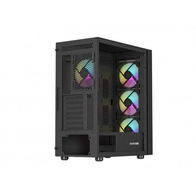GENESIS DIAXID 605 ARGB MIDI TOWER CASE WITH USB-C WINDOW BLACK GENESIS DIAXID 605 ARGB MIDI TOWER CASE WITH USB-C WINDOW BLACK